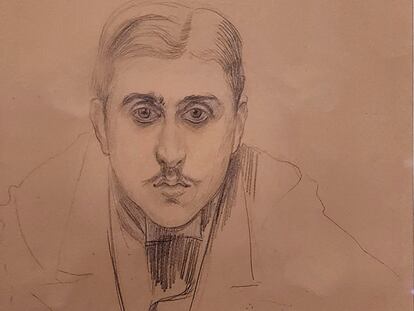 Marcel Proust, retratado por Jacques-Émile Blanche, una de las obras de Villa del Tiempo Recobrado, en Cabourg.