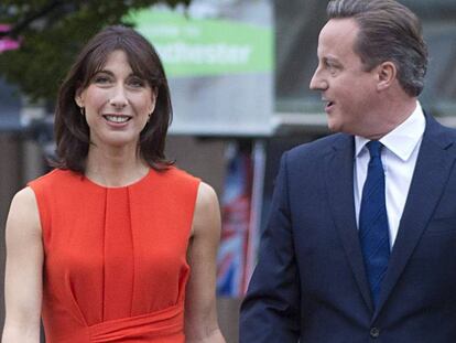Samantha y David Cameron, en Manchester.