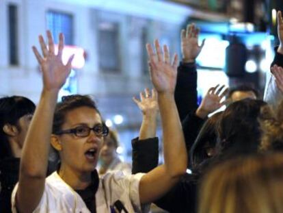 Protesta el viernes pasado frente al hospital de La Princesa.