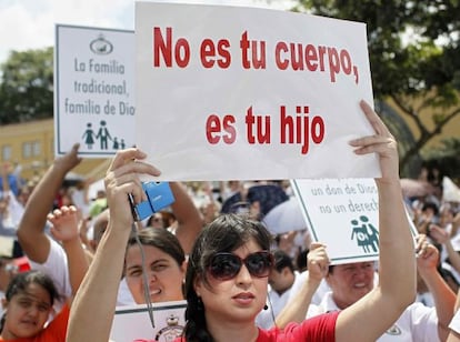 La protesta en la principal avenida de San Jos&eacute; .