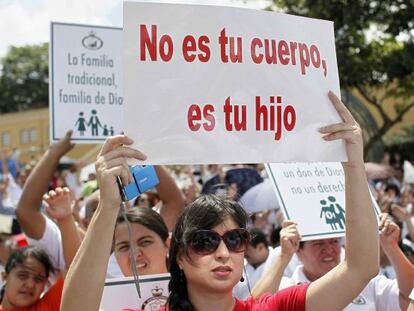 La protesta en la principal avenida de San José en 2013.