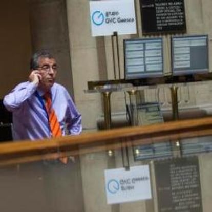 Un operador en la Bolsa de Madrid.