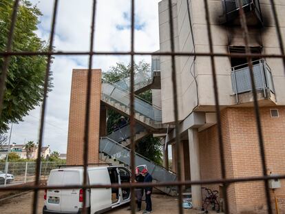 Habitación donde se detectó el fuego en la residencia de la Tercera Edad de Moncada.