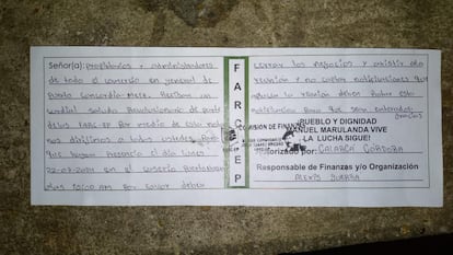 Carta de invitación de las FARC al "censo".