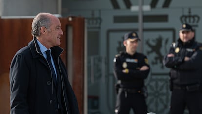 Francisco Camps, expresidente de la Generalitat valenciana, junto a la Audiencia Nacional, el pasado febrero.