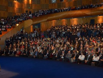 Jos&eacute; Narro este martes en la Sala Miguel Covarrubias de la UNAM. 