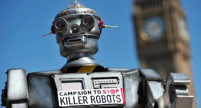 Campanha contra o uso de robôs na guerra, em Londres em 2013.