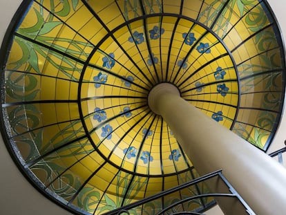 Cúpula del restaurante La Porteuse d’Eau, en Bruselas.