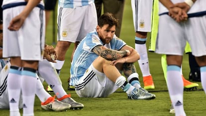 Leo Messi, despu&eacute;s de perder la final de la pasada Copa Am&eacute;rica contra Chile.