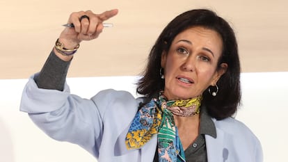 La presidenta del Banco Santander, Ana Botín, en enero de 2024.