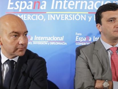 El secretario de Estado de Comercio, Jaime Garc&iacute;a-Legaz, y el consejero delegado del ICEX, Francisco Javier Garz&oacute;n.