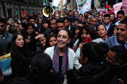 Claudia Sheinbaum el día en que tomó posesión como jefa de Gobierno de la Ciudad de México, en diciembre de 2018.