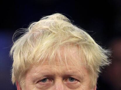 El primer ministro británico, Boris Johnson, durante el último día de la campaña electoral.