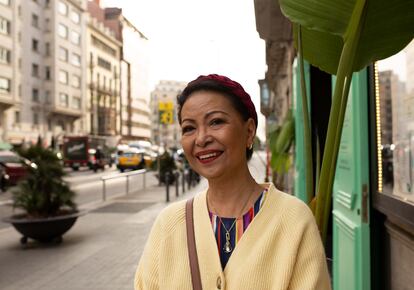 Elnora Held, coordinadora de la organización Gabriela en Europa, durante su en Barcelona.