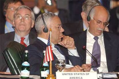 El secretario de Estado de EE UU, Colin Powell, en un momento de la primera jornada de la conferencia.