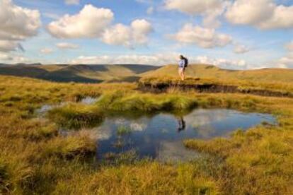 Senderismo en la reserva de Talybont, en Brecon Beacons (Gales).