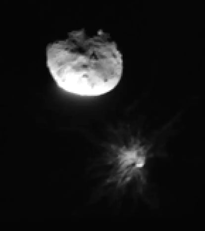 Imagen del impacto de DART de la NASA con un asteroide