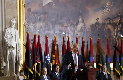 Donald Trump en el Capitolio en Wshington, durante la ceremonia del Museo Conmemorativo del Holocausto, el 25 de abril de 2017.