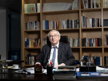 Jean-Claude Juncker, pictured in his office at the European Commission building in Brussels, on Tuesday, March 18, 2025.