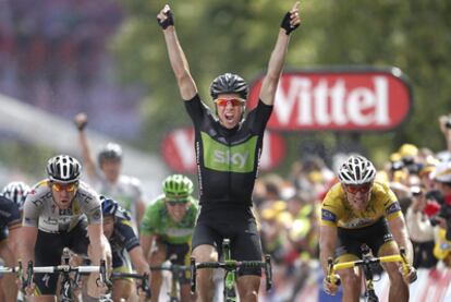 Team Sky's Hedvald Hagen claims victory on Thursday's Stage 6 of the Tour de France.