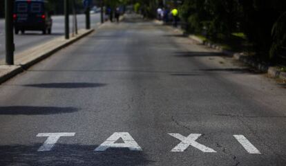 Huelga de los taxistas en Madrid contra el coche compartido.