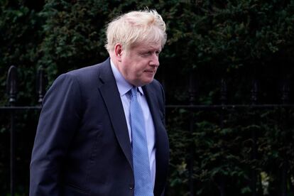 Boris Johnson, a la salida de su casa en Londres, el 22 de marzo.