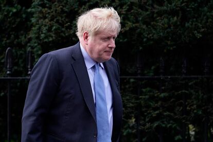 Boris Johnson, a la salida de su casa en Londres, el 22 de marzo.