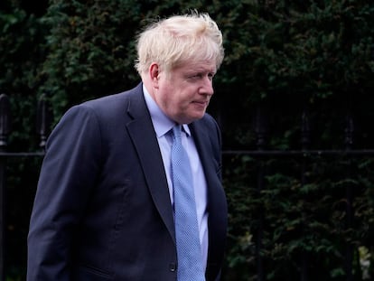 Boris Johnson, a la salida de su casa en Londres, el 22 de marzo.