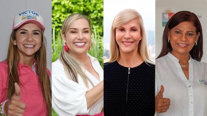 Elvia Sanjuan, Johana Aranda, Dilian Francisca Toro y Lucy García.