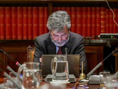 El presidente del Consejo General del Poder Judicial y del Tribunal Supremo (CGPJ), Carlos Lesmes, el 16 de enero de 2020.
 