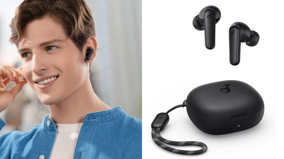 Auriculares inalámbricos Soundcore P20i con llamas nítidas.