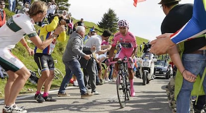 Nairo Quintana, en la cronoescalada. 