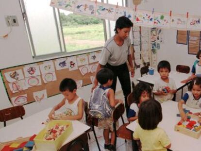 Una escuela en Mato Grosso (Brasil).