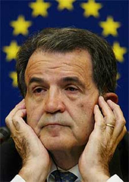 Romano Prodi, ayer en Estrasburgo.