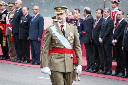 Felipe VI en el desfile militar del 12 de octubre.