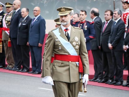 Felipe VI en el desfile militar del 12 de octubre.