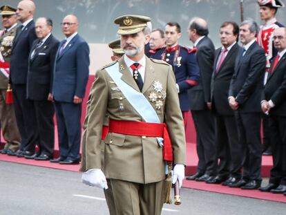 Felipe VI en el desfile militar del 12 de octubre.