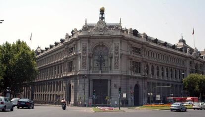 Edificio del Banco de España en la plaza de Cibeles.