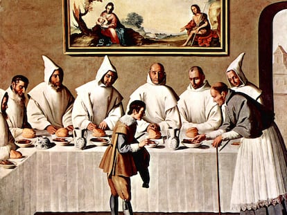 'San Hugo en el refectorio de los cartujos', de Francisco de Zurbarán, en el Museo de Bellas Artes de Sevilla.