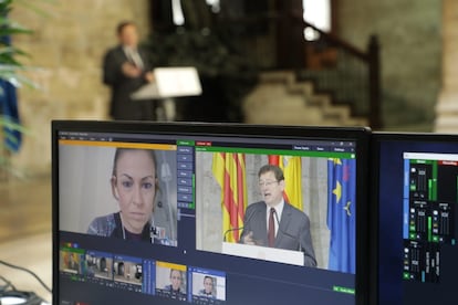 Ximo Puig en la conferencia de prensa telemática de este jueves.