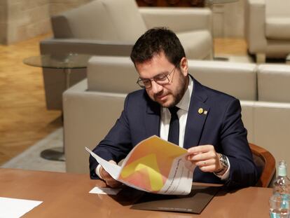 El presidente de la Generalitat, Pere Aragonès, en una imagen reciente en el Palau de la Generalitat.