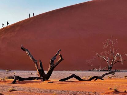 Paisaje de dunas en un desierto en Namibia.