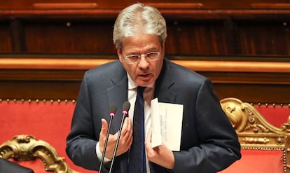 Paolo Gentiloni en el Senado italiano, este mi&eacute;rcoles.