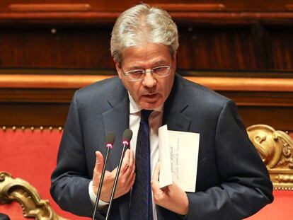 Paolo Gentiloni en el Senado italiano, este mi&eacute;rcoles.