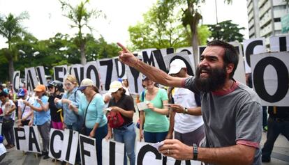 Marcha opositora en Caracas el 12 de agosto.