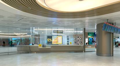 Una de las 18 oficinas de cambio que Prosegur ha abierto en el Aeropuerto de Changi, Singapur.