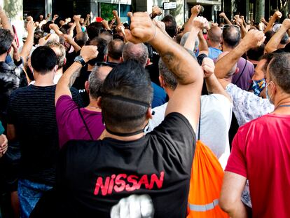 Manifestación de los trabajadores de Nissan