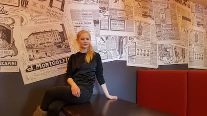 Xenia Petrunina, periodista de 23 años, en una cafetería de Nizhni Novgorod el viernes.