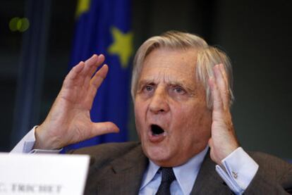 Trichet durante la intervención, ayer en el Parlamento Europeo.