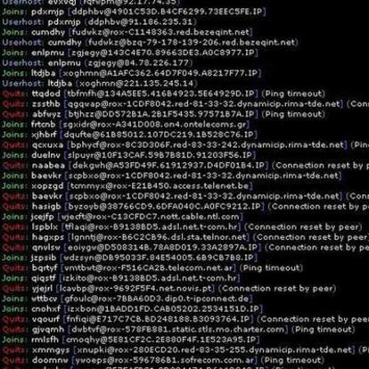 Listado de ordenadores infectados por <b><i>botnets</b></i>.